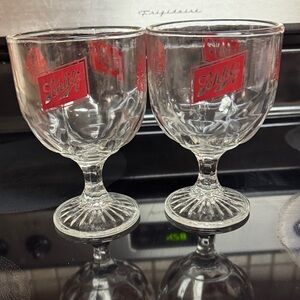 Schlitz Goblet Lot of 2